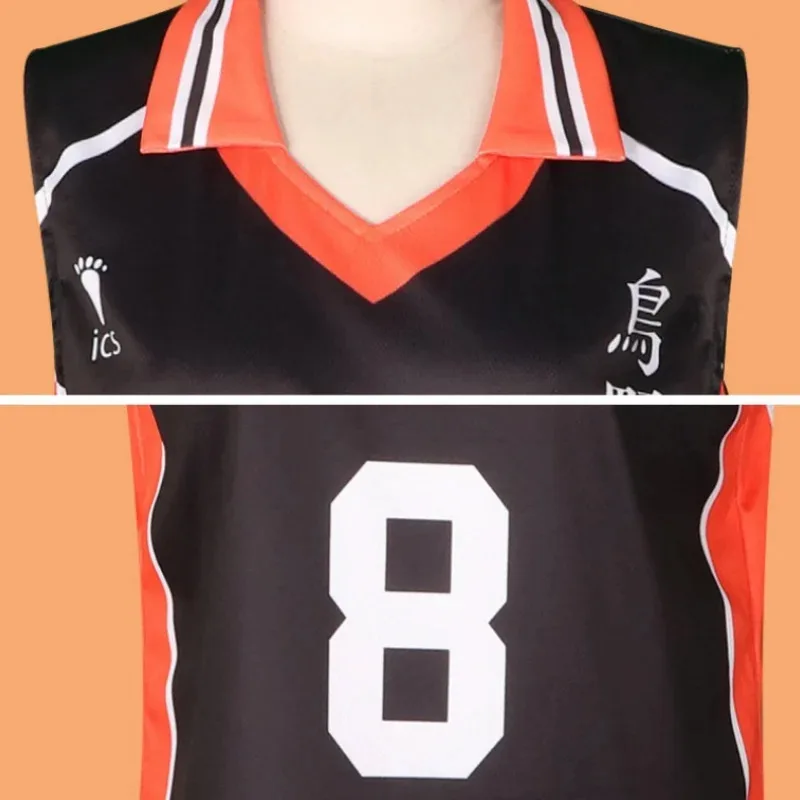 ¡¡Animé japonés Haikyuu!! Disfraces de cosplay de Shimizu Kiyoko # 8 Shimizu camiseta de voleibol Karasuno conjunto de camisa deportiva sin mangas para mujer