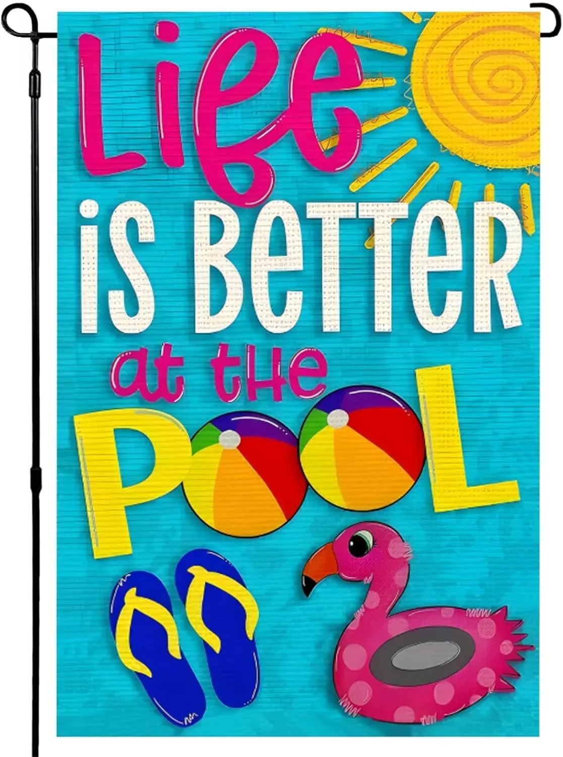 

Life is Better at the Pool Garden Flag 12×18 Inch Double Sided Summer Pool Holiday Yard Decoration(A)