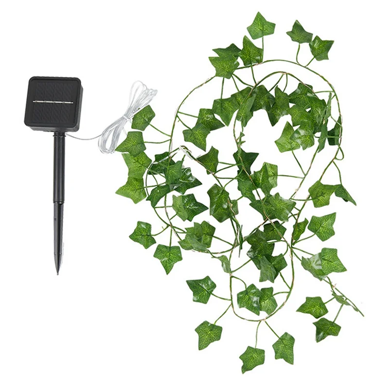 

10M 100 Lamps Solar Ivy String Lights, Artificial Vine Lights for Wedding Christmas Garden Patio Decor