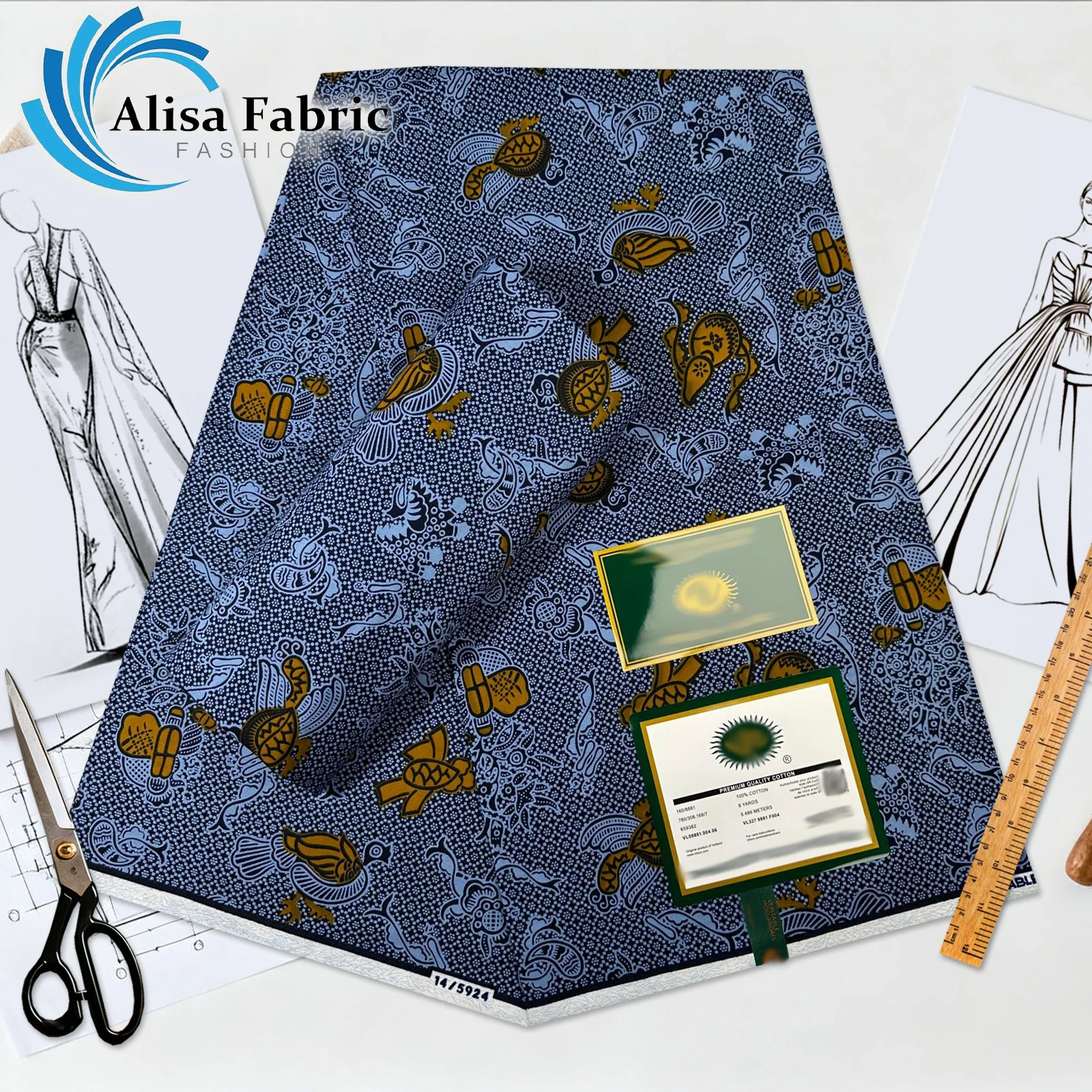 

2025 Новые поступления, африканская восковая ткань, высокое качество, 6 ярдов, настоящая гарантированная нигерийская ткань для праздничного платья