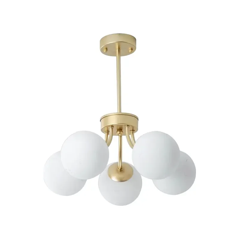 Nordic Glass Ball LED Chandelier for Living Dining Room Food Tables Bedroom Pendant Lights Home Decor Hanging Light Fixture