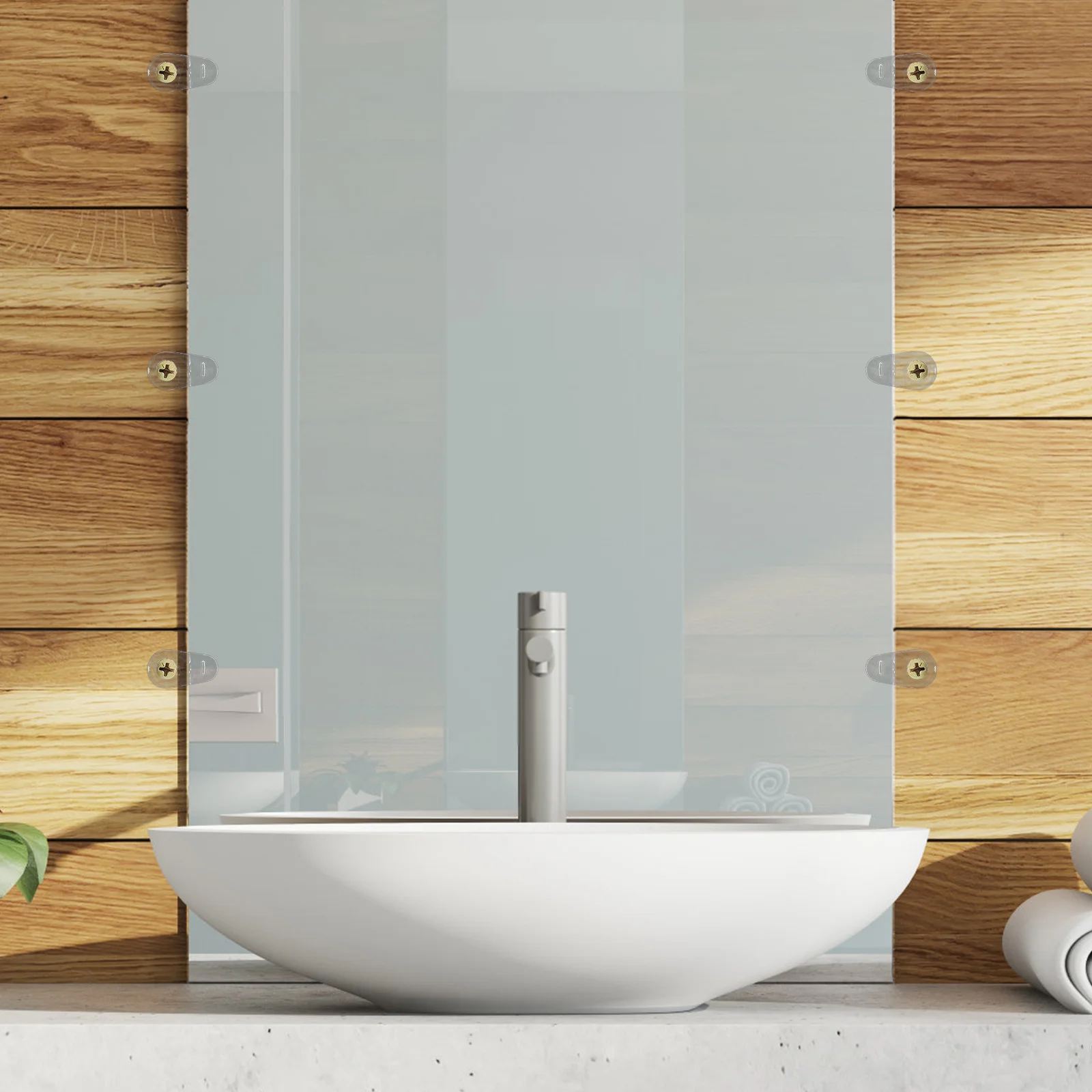 

60Sets Mirror Glass Clips Professional Accessory Durable Rustproof Easy Install for Bathroom Cabinet Doors Glass Clips