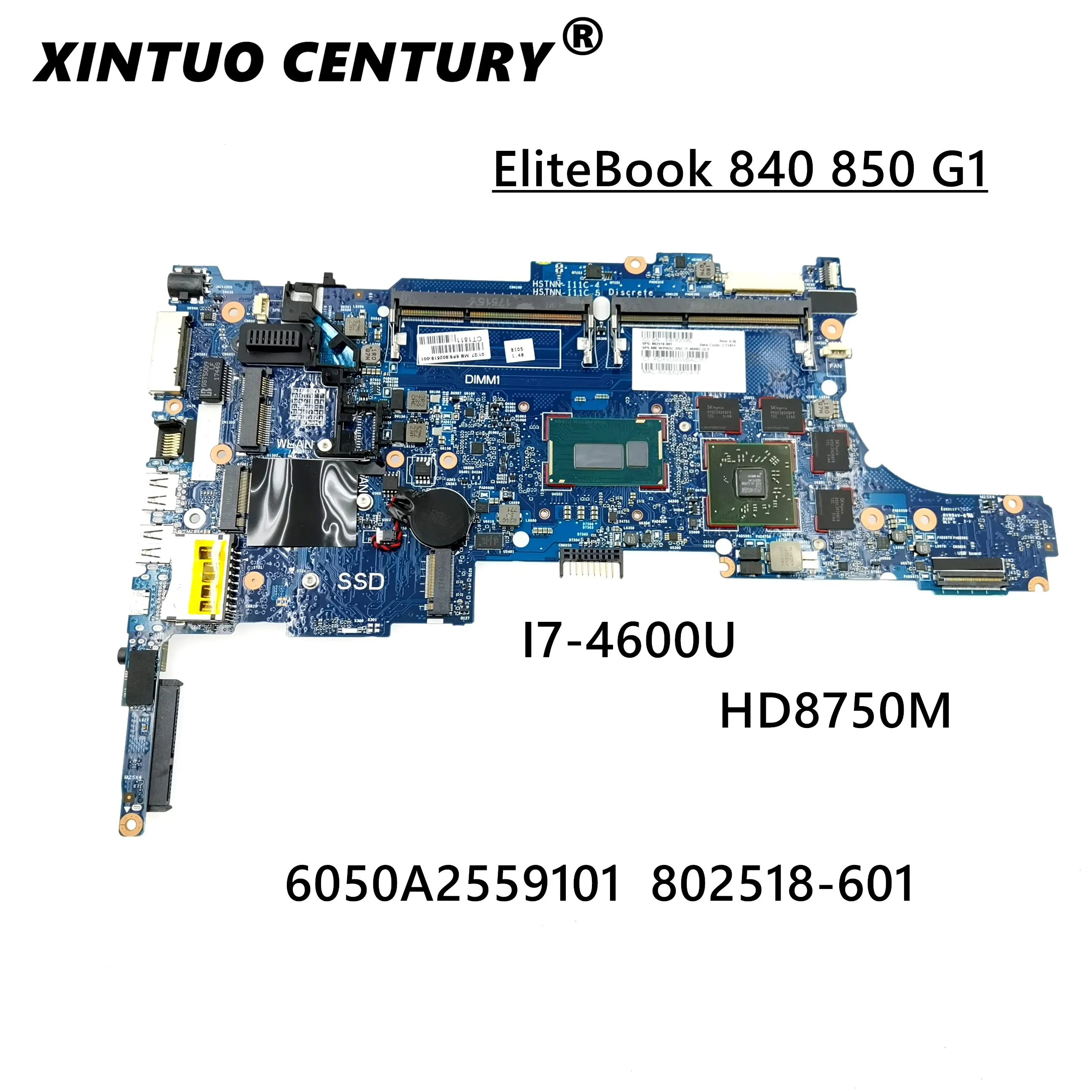 For HP 840 for HP EliteBook 840 G1 Laptop motherboard 802518-601 802518-501 802518-001 With i7-4600U 100% fully Tested