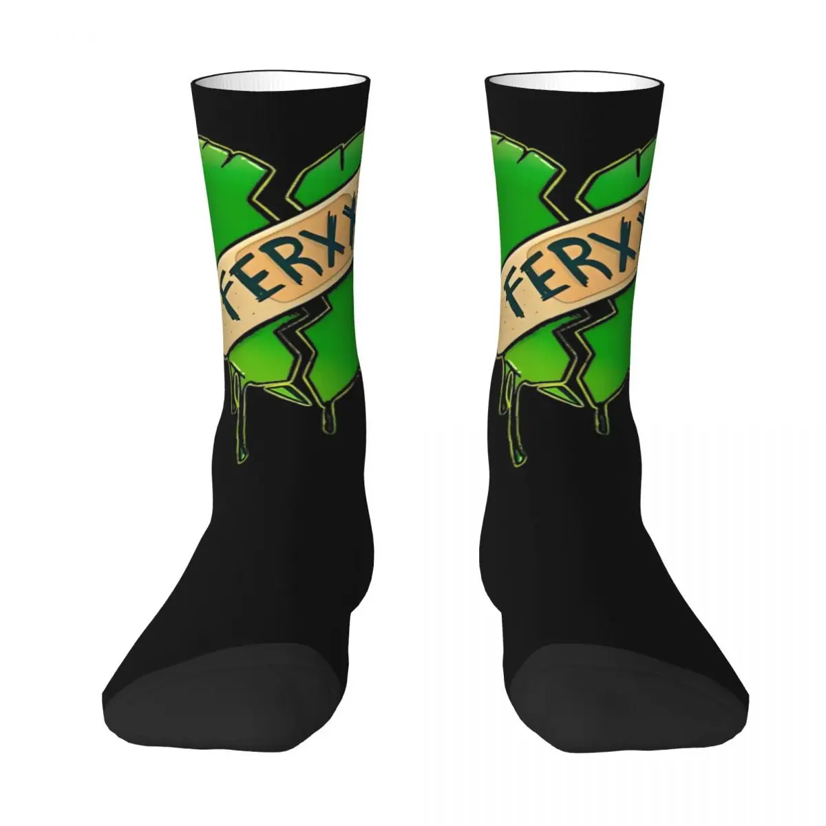 Feid Stockings Broken heart Pattern Funny Socks Autumn Non Skid Socks Men's Climbing Soft Socks