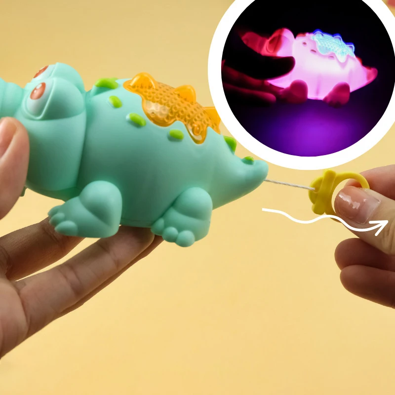 Bonito dos desenhos animados puxar linha crocodilo brinquedos brilhantes novidade educação precoce bebê rastejando crianças criativo relógio brinquedos crianças presente