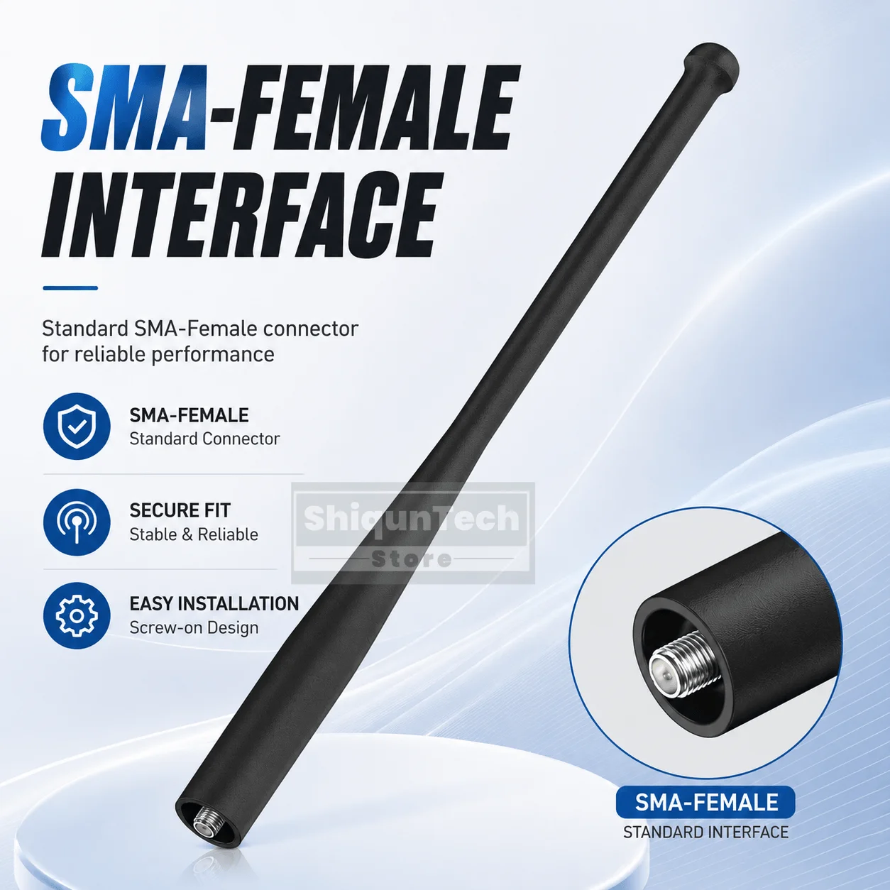 Original Baofeng DM-32 UV-32 Walkie Talkie Antenna Accessory SMA-Female FM/137-174MHz/400-520MHz VHF UHF For SW-9 Two-Way Radios - view 3