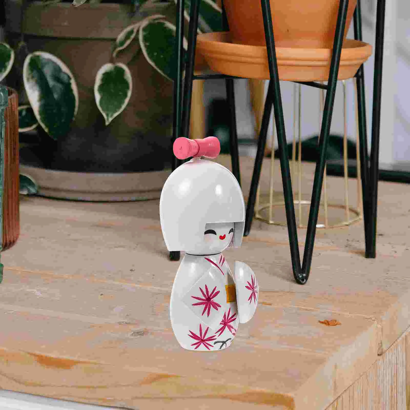 

2 Pcs Girly Gifts Kimonos Desktop Decor Baby Tabletop Ornament Japanese Dolls Wooden Style Decors