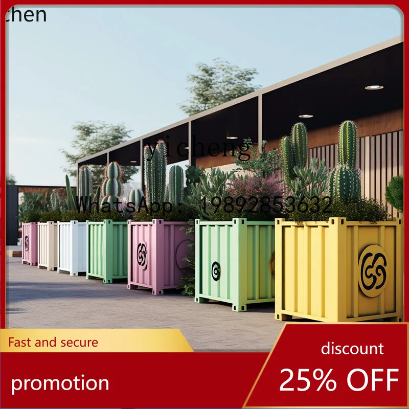 HT  outdoor municipal engineering wrought iron flower rectangular galvanized sheet flower bed fence