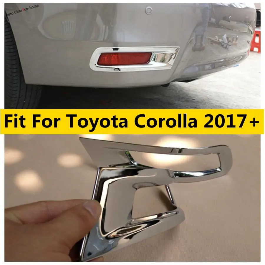 Outside Rear Tail Fog Lamp Light Decoration Frame Cover Trim ABS Chromium Styling Fit For Toyota Corolla 2017 2018 Accessories