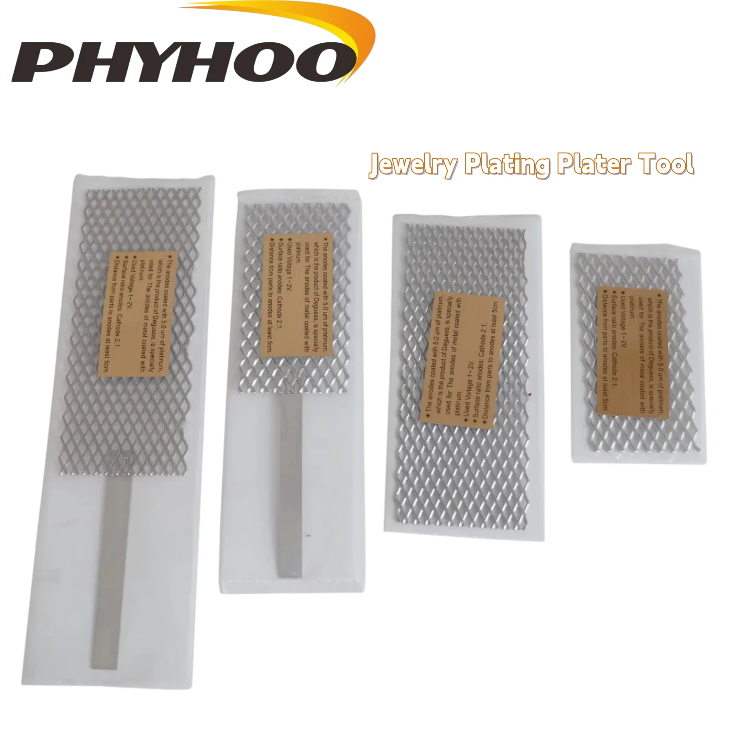 PHYHOO Platinized Titanium Mesh Anode Rhodium Mesh With Handle Jewelry Tool Jeweler Jewelry Plating Plater Tool ﻿