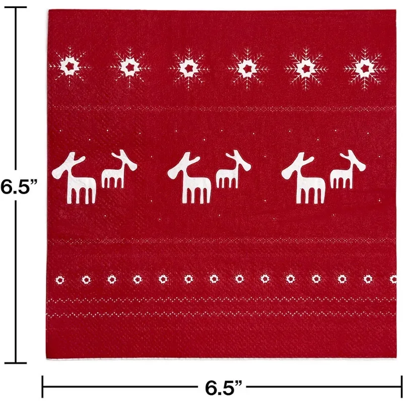 Snow Winter Christmas Series Printed Colorful Tissue Paper Red Background Moose Paper Placemat Christmas Party Decoration Paper