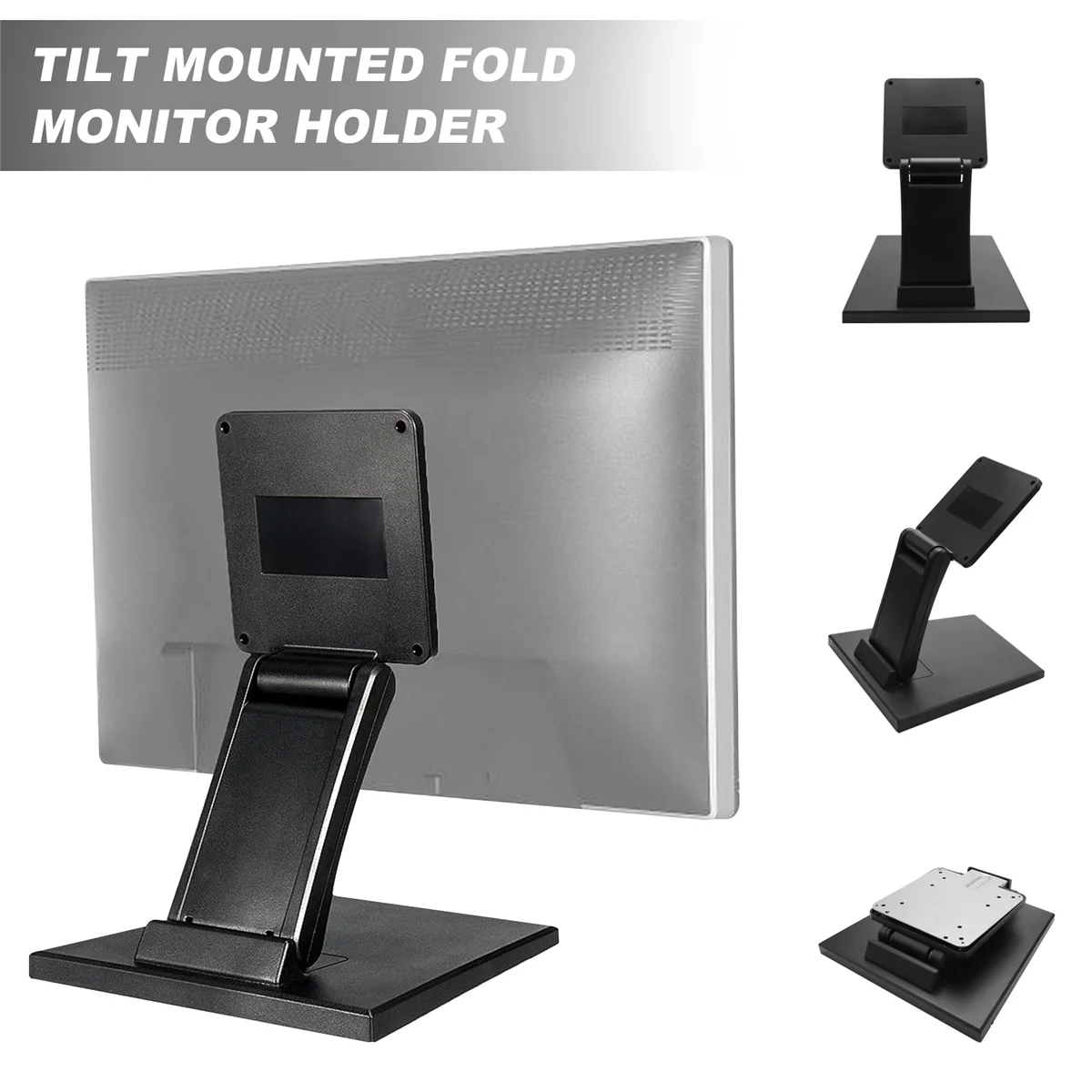 SMIEA Tilt Mounted Fold Monitor Holder Vesa 10Inch-27Inch Lcd Display Press Screen Stand