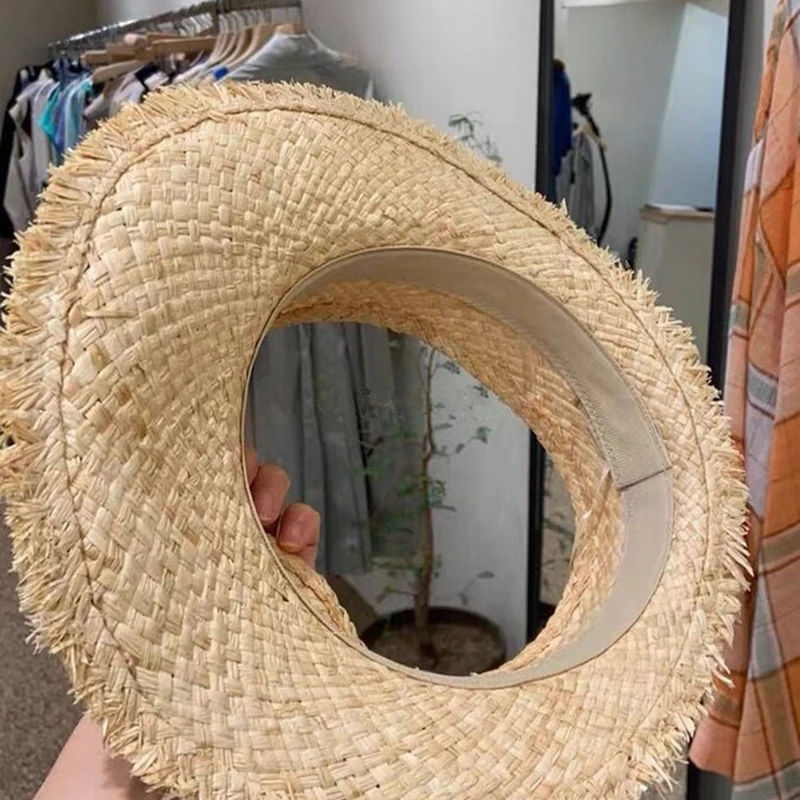 New 2022 Raffia Visor Hat For Women Summer Sun Hat UV Protection Beach Hat Lightweight Breathable Straw Hats Wholesale