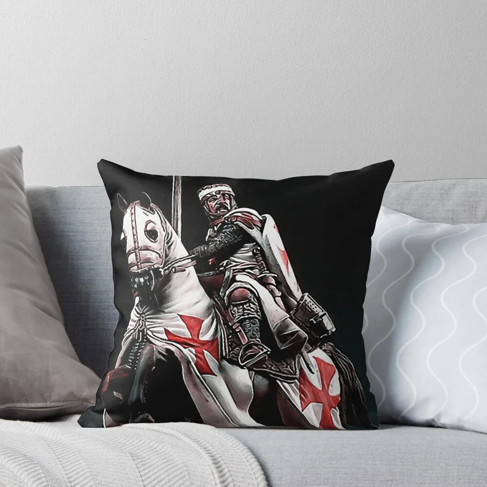 

Templar Knight Throw Pillow Cushion Cover For Sofa Cushions Cover Marble Cushion Cover luxury decor pillow