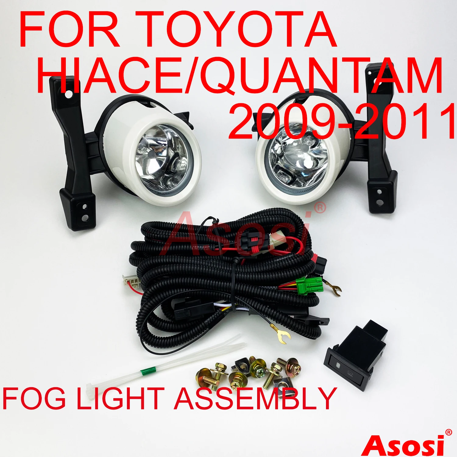 Front Bumper Fog Driving Lights Kit For Toyota Hiace / Quantam 2009 2010 2011 Left + Right Side Replace Or Upgrade