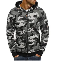 2026 New Mens Sweatshirt Casual Camouflage Hooded Coat for Spring Autumn Male Streetwear Hoodies Cardigan Sportswear MY766