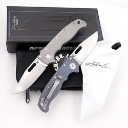 JUFULE-rodamiento de cerámica de tiburón Ad20.5, mango de titanio, D2 Mark AUS10A, hoja plegable, táctica, Camping, caza, herramienta EDC, cuchillo utilitario