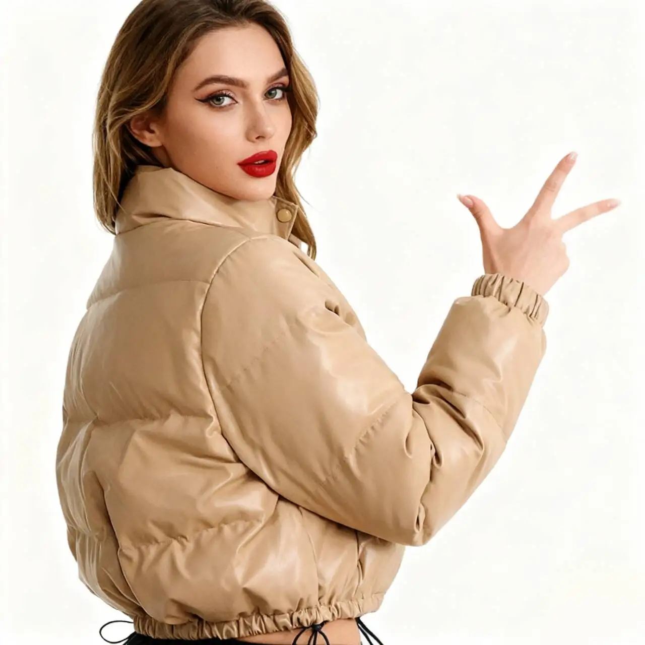 سترات نسائية للشارع للخريف سروال قصير مبطن بأزرار وحاشية مضلعة منفوش للكلية Preppy مريح لطيف وناعم شبابي مريح OL