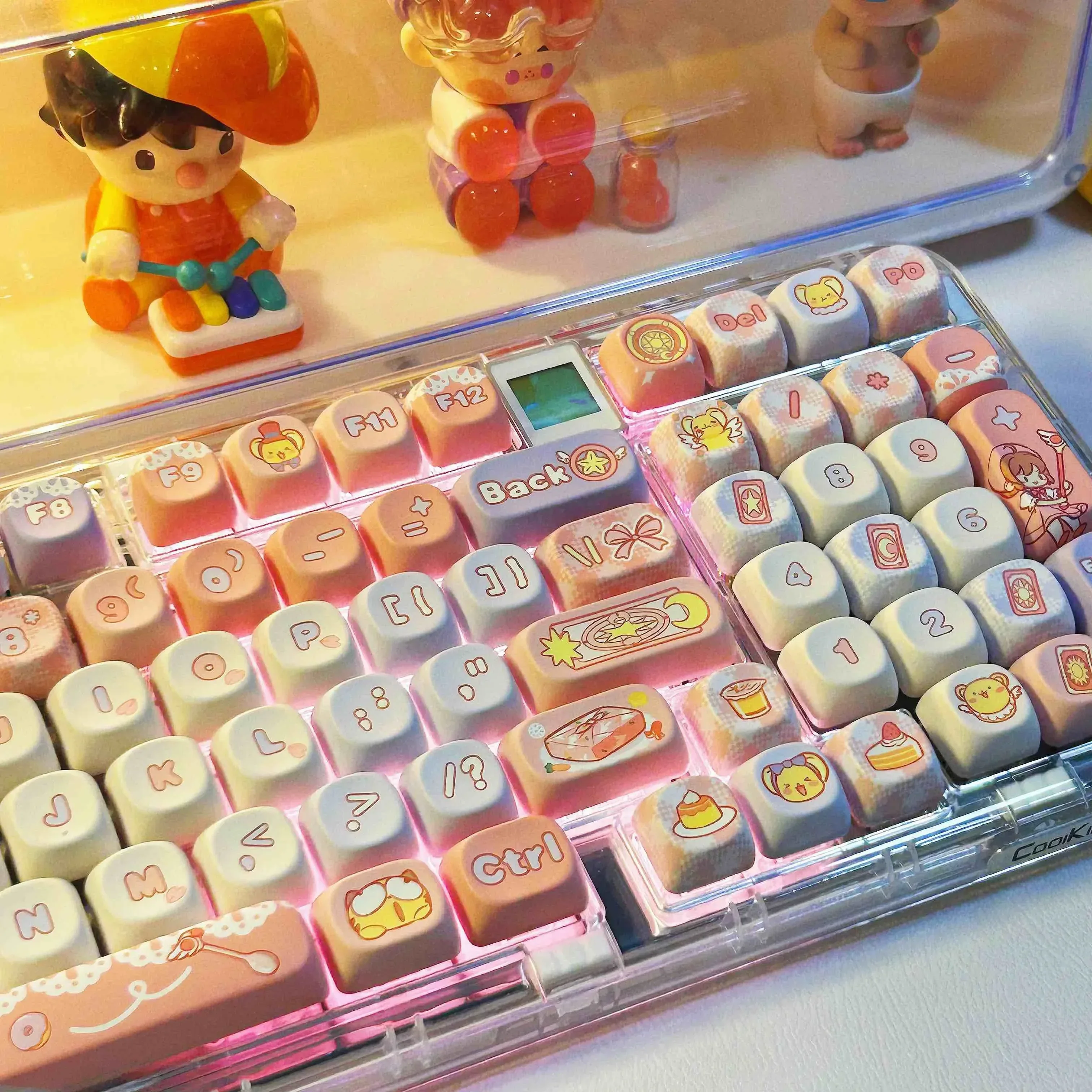 Imagem -06 - Cardcaptor Sakura Moa Cereja Perfil Keycaps Anime Personalizado Bonito Tema dos Desenhos Animados 142 Teclas Tampa Chave Pbt Teclado Mecânico