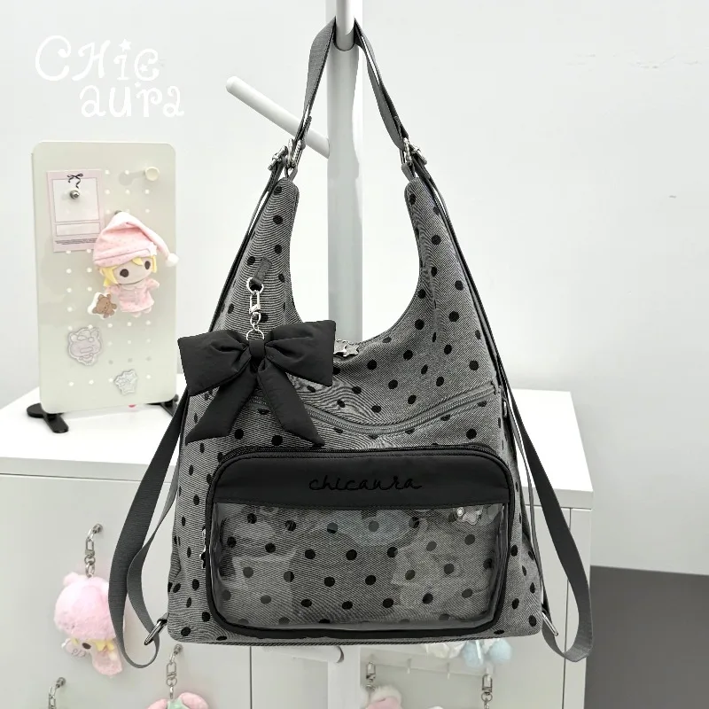 Cute Kawaii Bow Ita Bag Tote Bags High-clear PVC Window and A Detachable Insert Board for Badge Collection Spice Girl Backpack