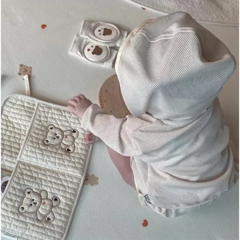 حقيبة تخزين معلقة لسرير الأطفال - حقيبة محمولة للزجاجات والحفاضات والألعاب وعربة الأطفال وحقيبة تنظيم الحفاضات وزجاجة الحليب #4