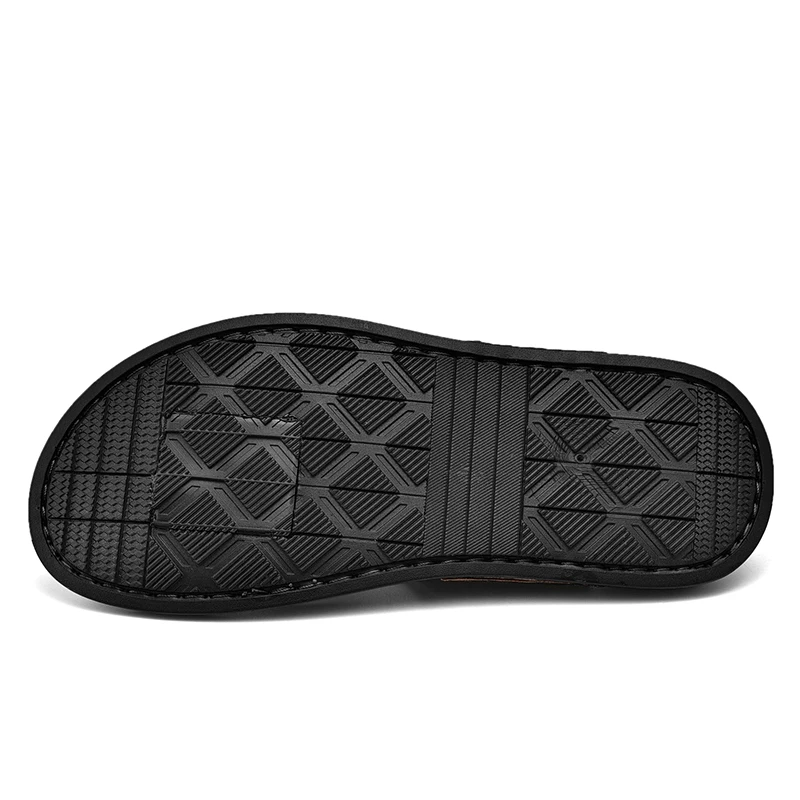 Fashion PU Leather Flip Flops Men Slippers 2022 New Summer Shoes Luxury Brand Designer image 6