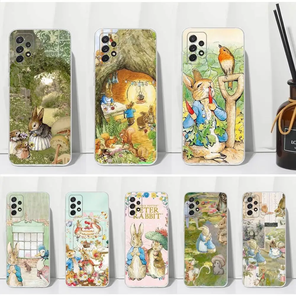

Novel P-Peter R-Rabbit Phone Case For Samsung S30,S23,S21,S22,S20,Ultra,FE,Lite, S10,S9,S8,PIus,Transparent, Silicone Case