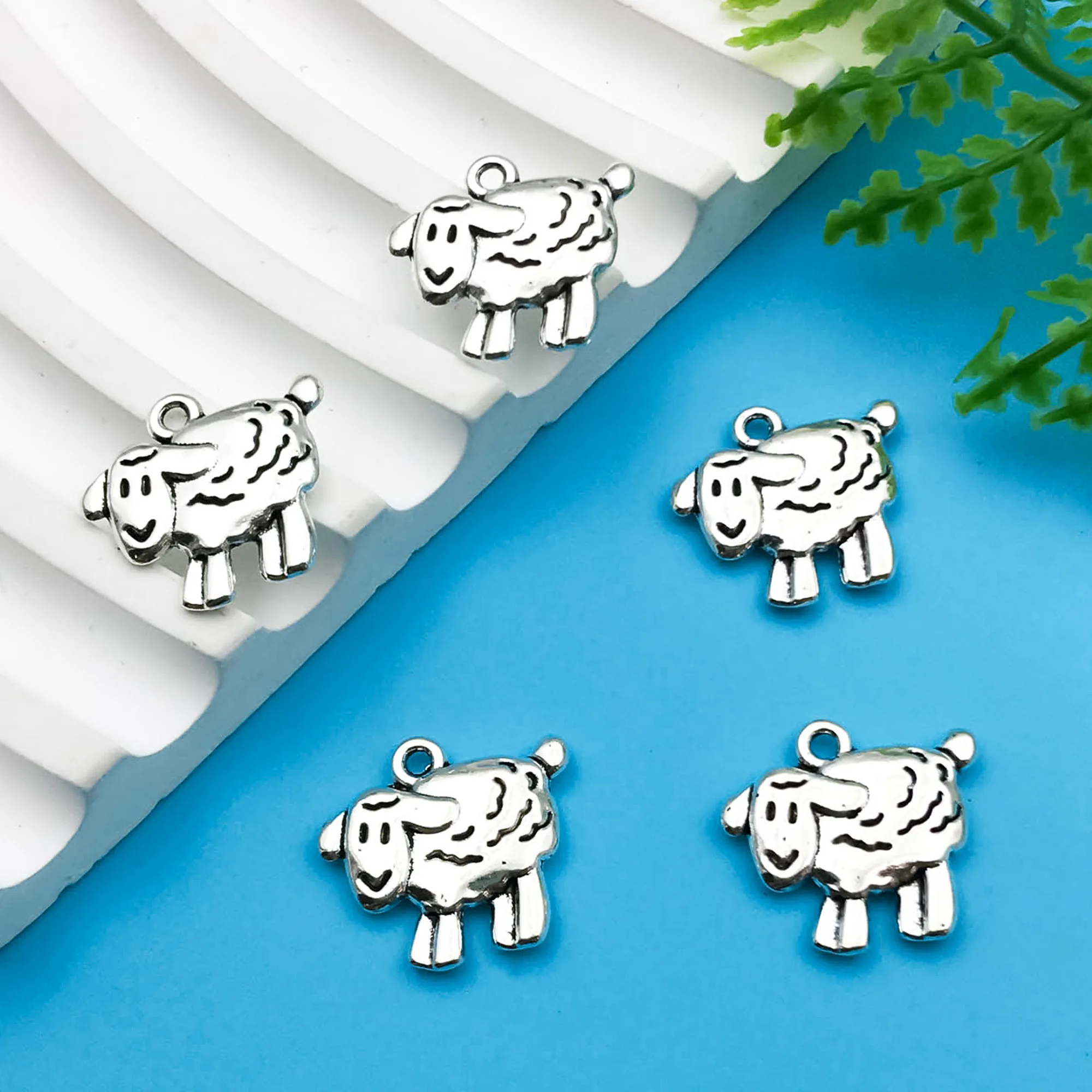 10/20pcs16x17mm Vintage Silver Plated Charms Eid Al-Adha Sheep Lamb Pendant Antique Charms For Jewelry Making DIY Handmade Craft