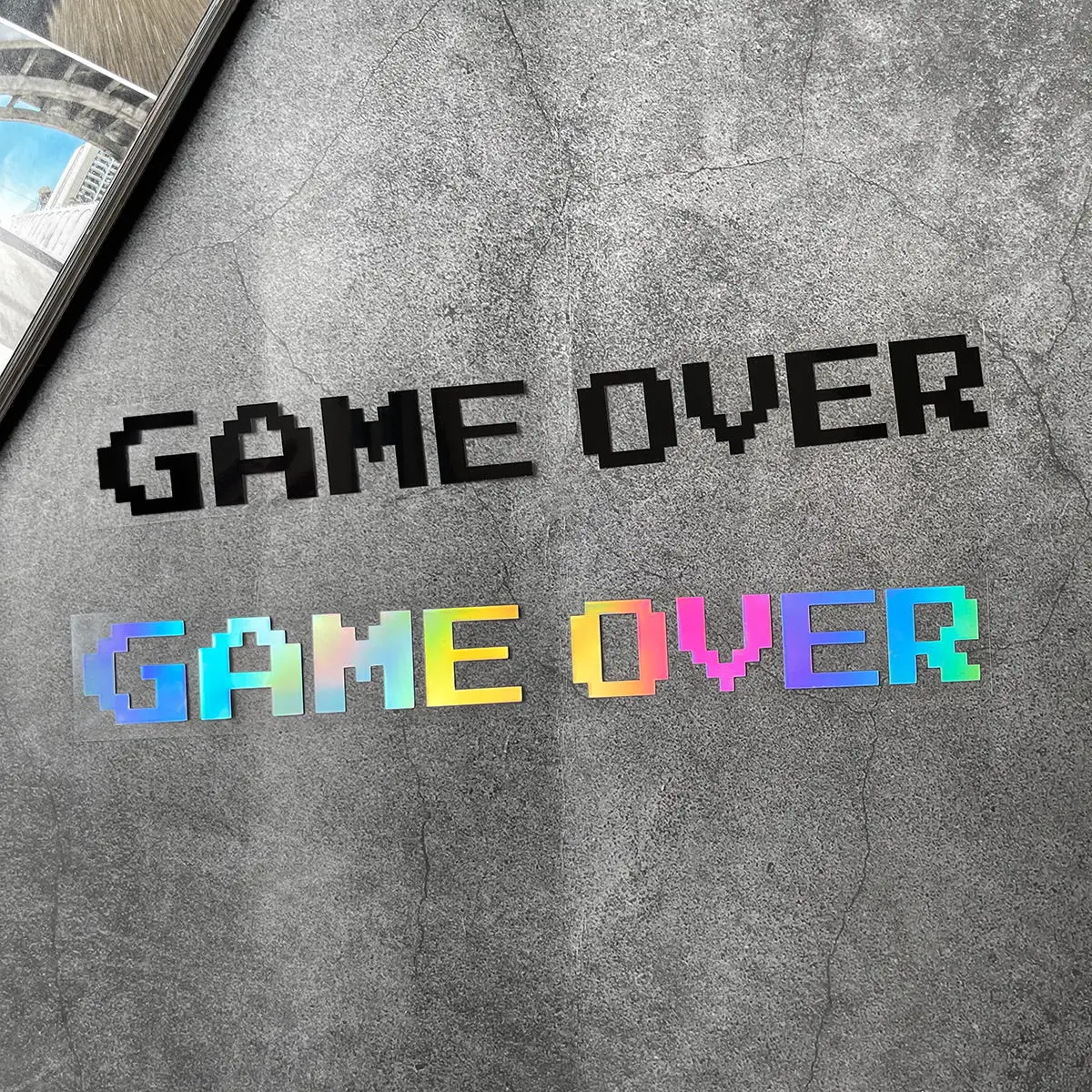 

1Pc "GAME OVER" Vinyl Sticker Waterproof Decal for Motorcycle Helmet Fuel Tank Fairing Car Bumper Window