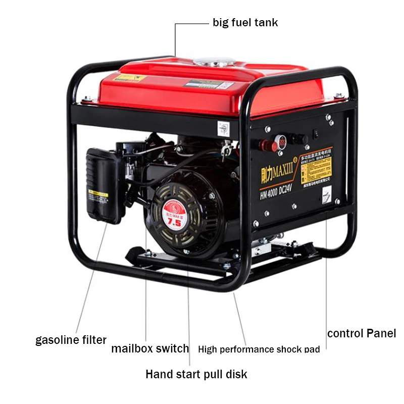 3KW/4KW/5KW/6KW Petrol Generator Small DC Truck Gasoline Generator for Vehicle