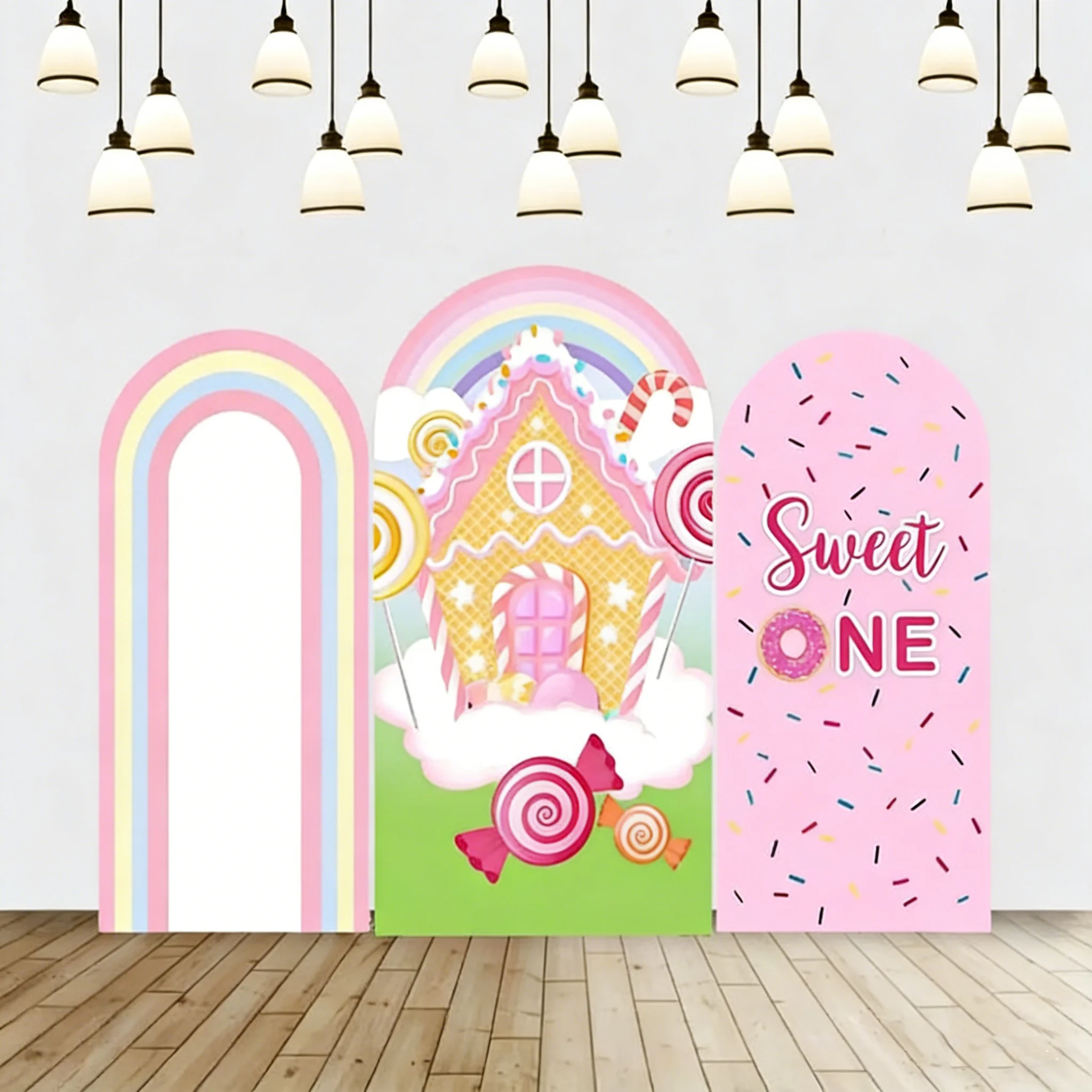

LSCustom 2-Sided Sweet Donut One Year Old Girl Birthday Party Baby Shower Cover Chiara Arch Background Decor Backdrop 0 sold