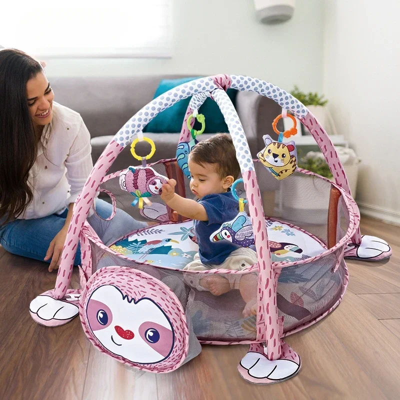 Baby 3 in 1 Fitness Frame Game Blanket Multifunctional Cartoon Play Crawling Mat Tortoise Lion Ocean Ball pool 0-18 Months Toy