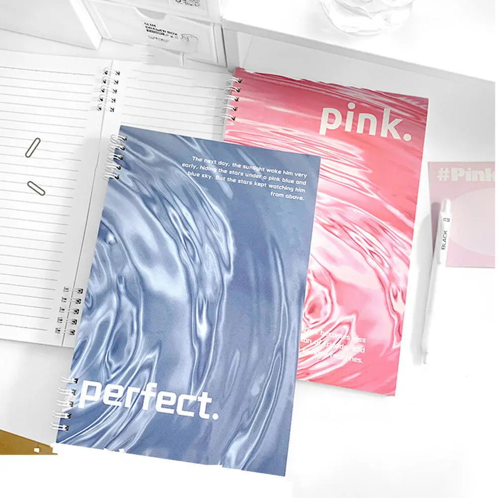 B5 Water Ripple Notebook Ins Style Spiral Coil Horizontal Line Book Diary Sketch Book Hand Ledger Notepad Students Stationery