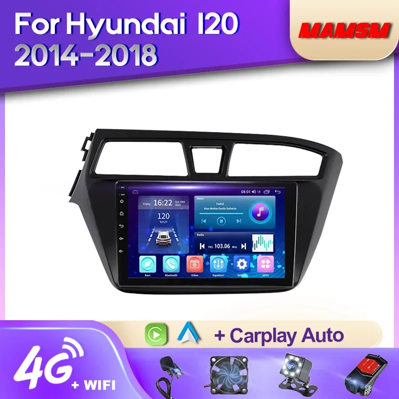 

MAMSM 2K QLED Android 12 Car Radio For Hyundai I20 2014-2018 LHD Multimedia Video Player Navigation Stereo GPS Carplay Autoradio