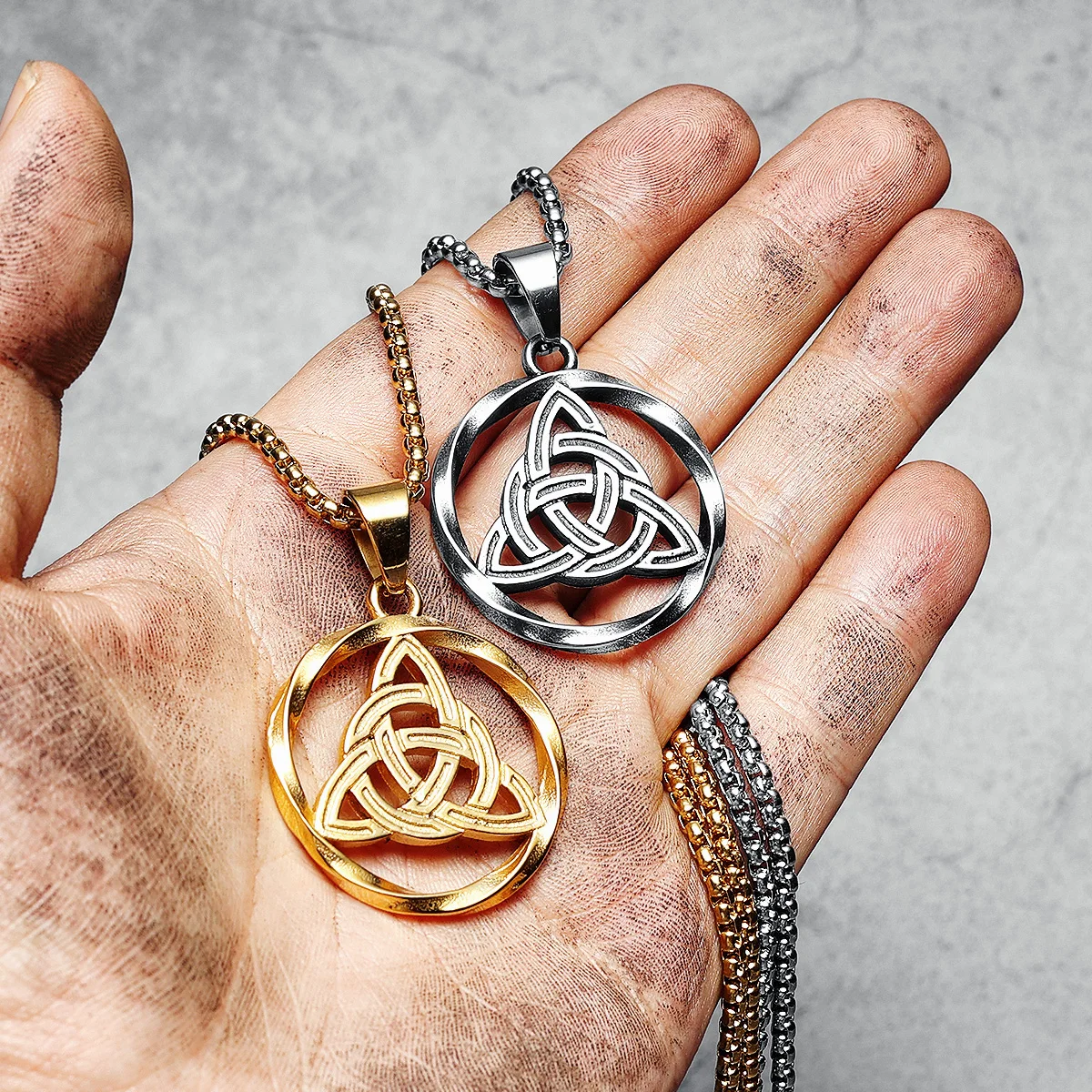 Viking Knot Necklaces Nordic Mythology Simple Men Pendant Chain 316L Stainless Steel Punk Rock for Friend Male Jewelry Best Gift