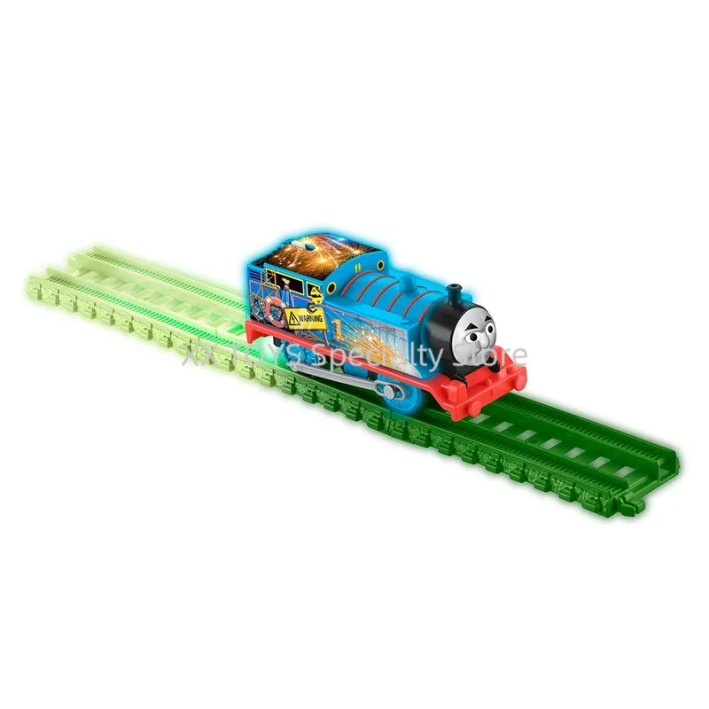 Thomas & Friends Trackmaster entrega nocturna pista iluminada con motor de tren motorizado Hyper Glow Thomas juguetes para niños