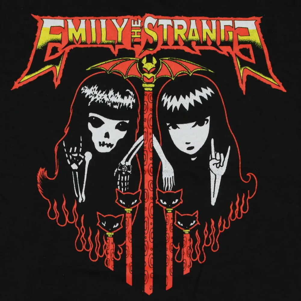 تي شيرت Emily The Strange Junior Woman's Skeleton Twin Graphic Print للبالغين