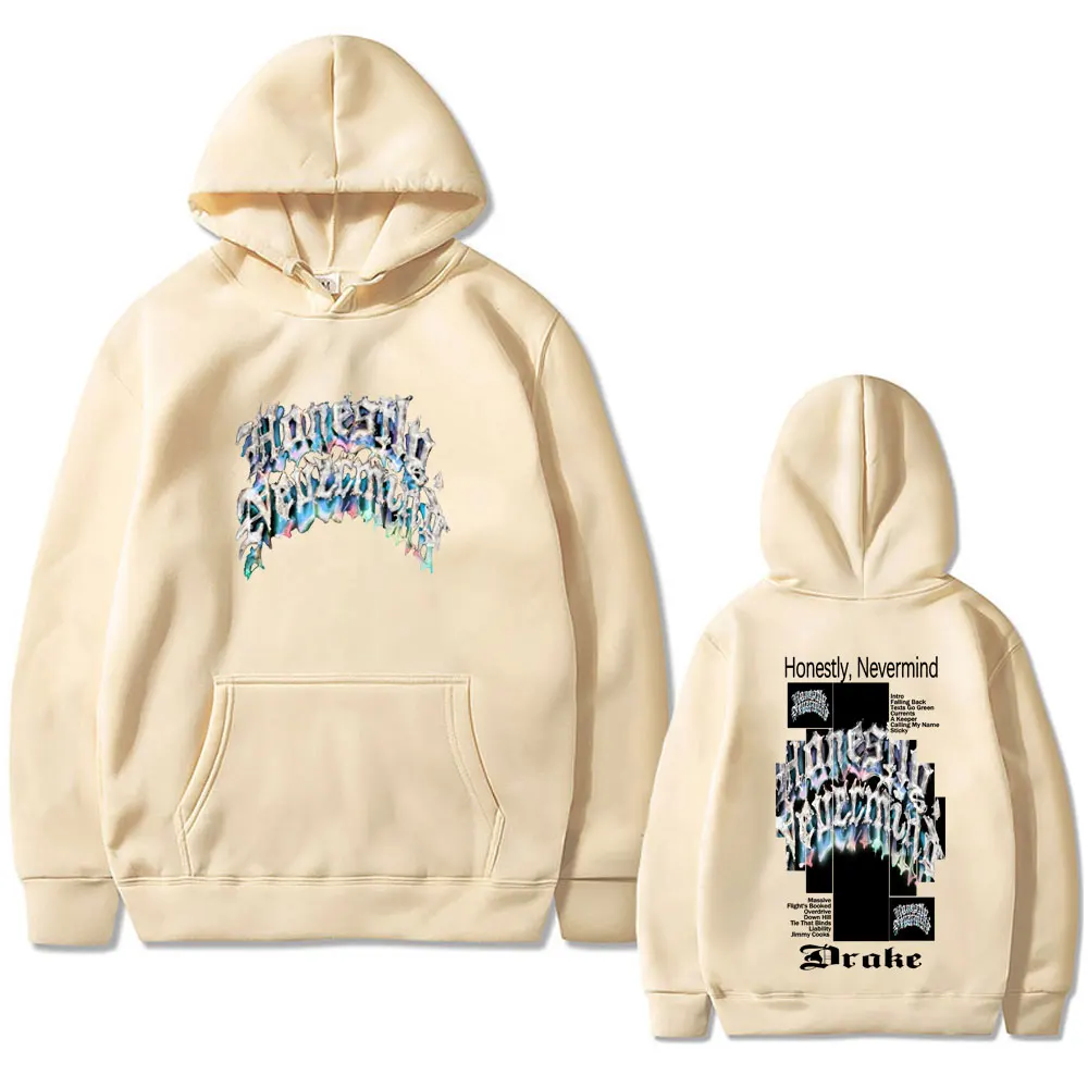 Rapper Drake Honestly Nevermind Album Graphic Hoodie Men Women Hip Hop Fashion Oversized Streetwear Male Casual Vintage Hoodies
