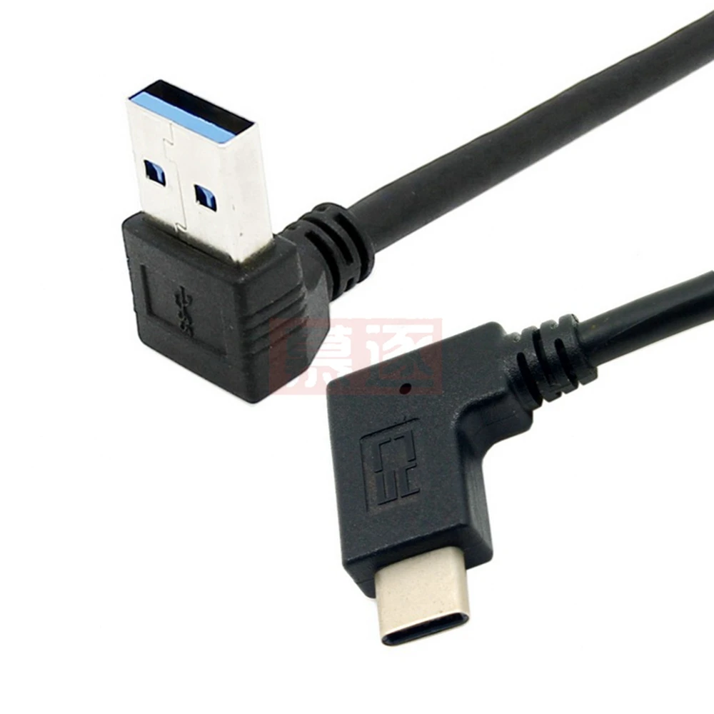 

30CM Left / Right Angle USB 3.0 A male to USB 3.1 Type-C Elbow Data Sync & Charge Cable USB-C Converter Adapter 0.25m