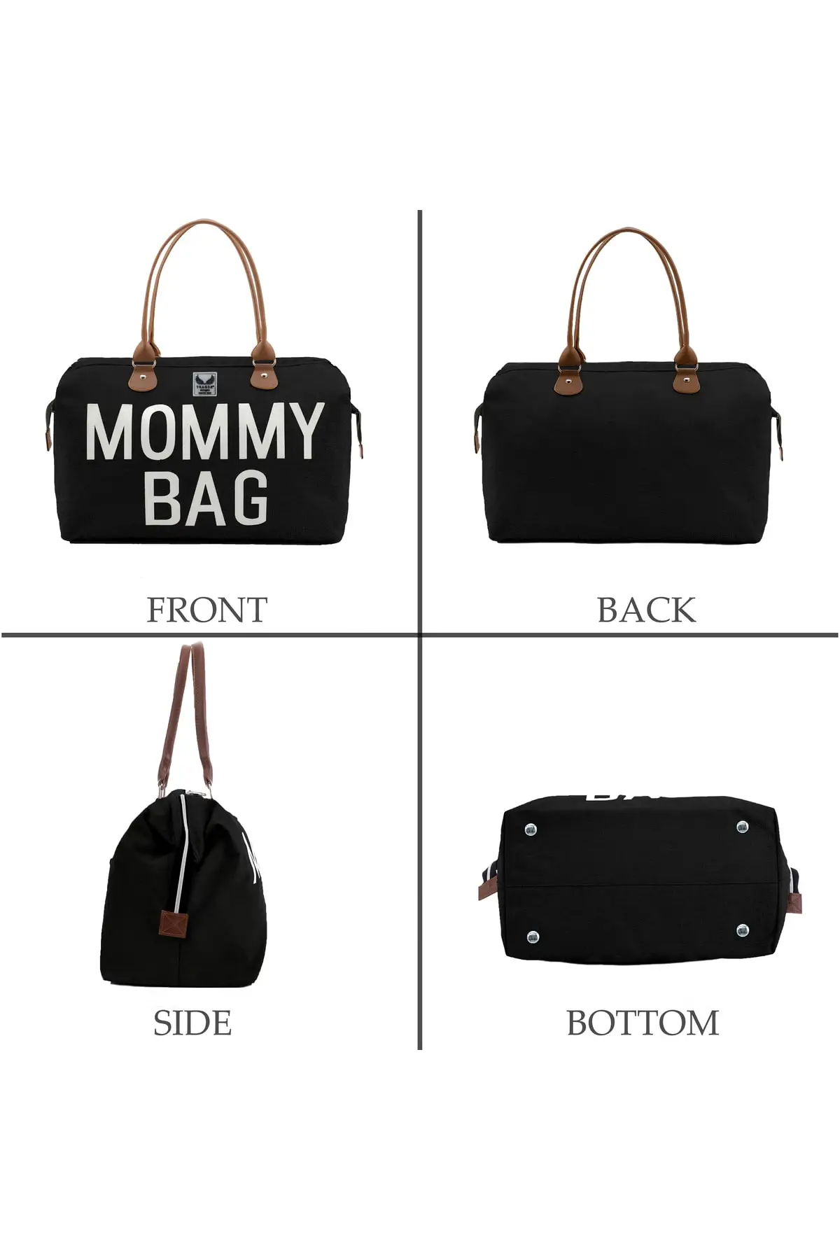 DOLBOVI Mommy Bag thermal compartment functional organizer mother baby care Bag 2 Set black Hospital Bag