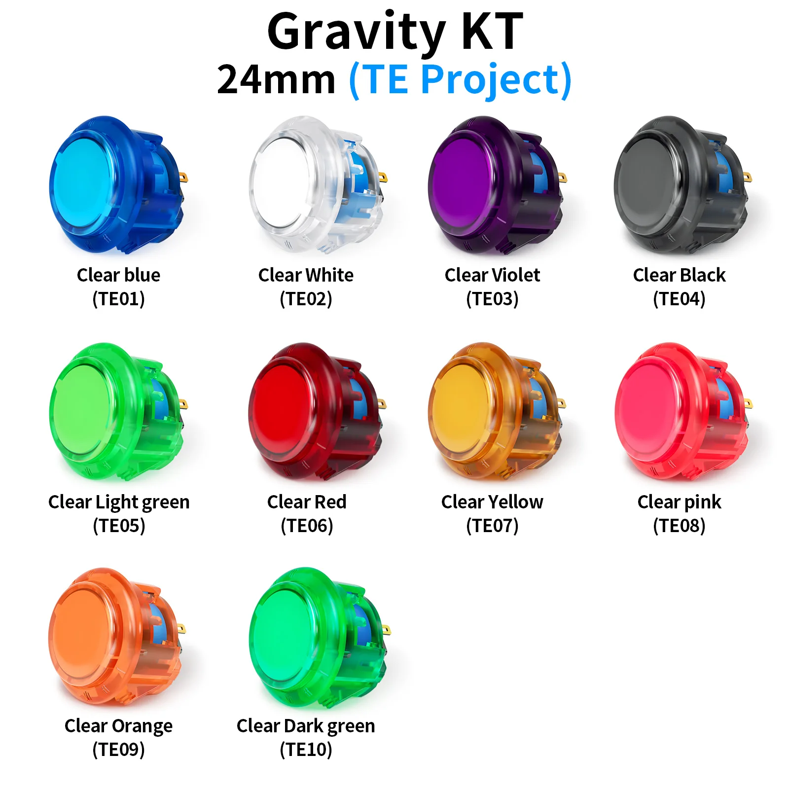 QANBA Gravity KT 24mm Arcade Button Silent Arcade Button Snap-In Multi-Travel Adjustment Button Arcade Joystick DIY Part