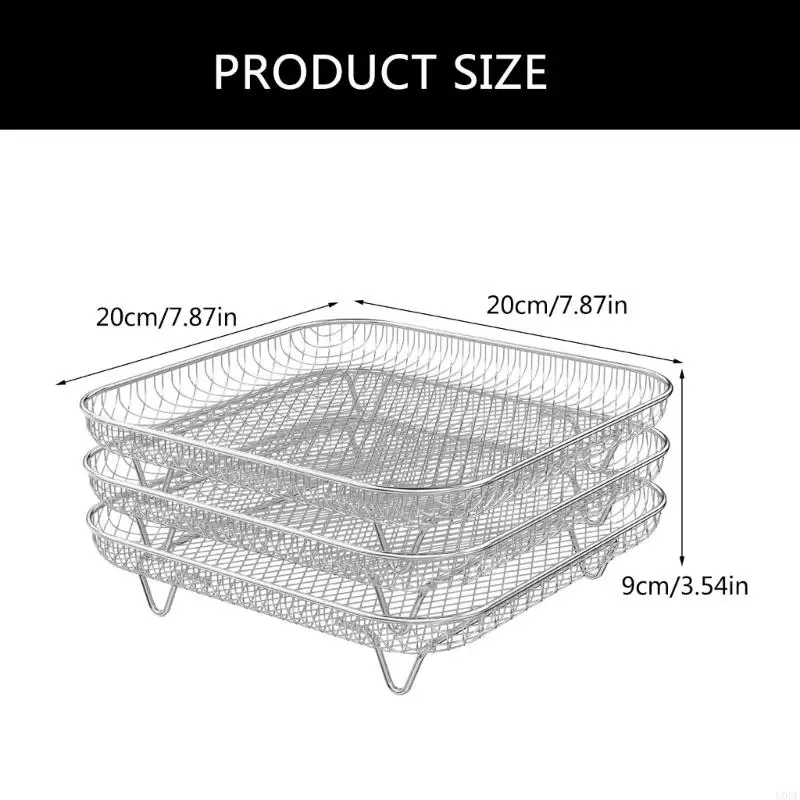 Phụ kiện nồi chiên không khí bằng thép không gỉ U0DE Giá đỡ nồi chiên không khí Giá đỡ nhiều lớp