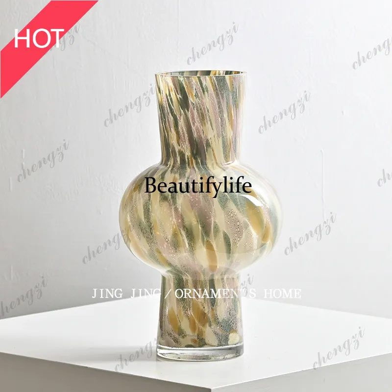 M45 Retro high-end vase, flower ware, glazed art sense, dining table side cabinet decorative vase