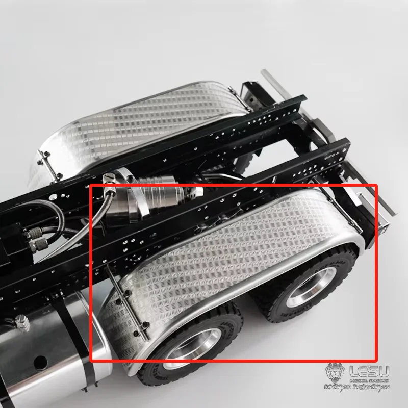 LESU 1/14 Tamiya dump truck model accessories rear wheel double axle stainless steel fender S-1243