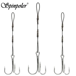 Spinpoler Stingers Rig Fishing Hook Connector Jig Stainless Steel Leader Front Line Ideal For Larger Shads Lure Tackle 3pcs/Pack