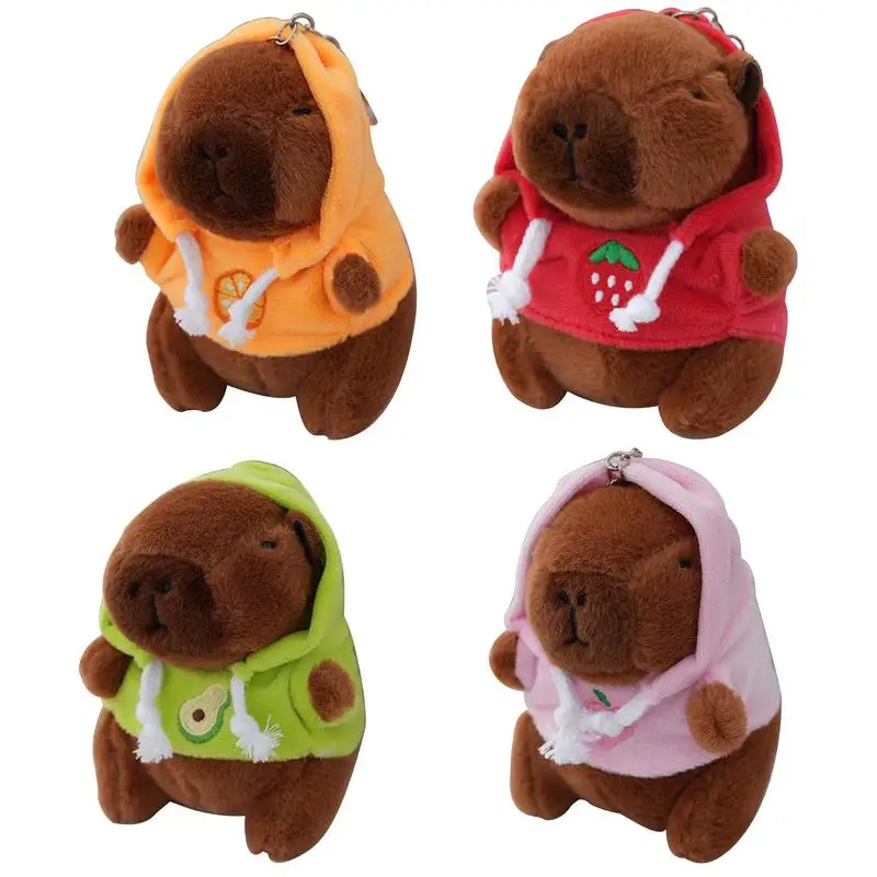 Capivara animal de pelúcia chaveiro de pelúcia animal chaveiro brinquedos brinquedo animal bonecas de pelúcia mochila acessório capivara pingente para meninas