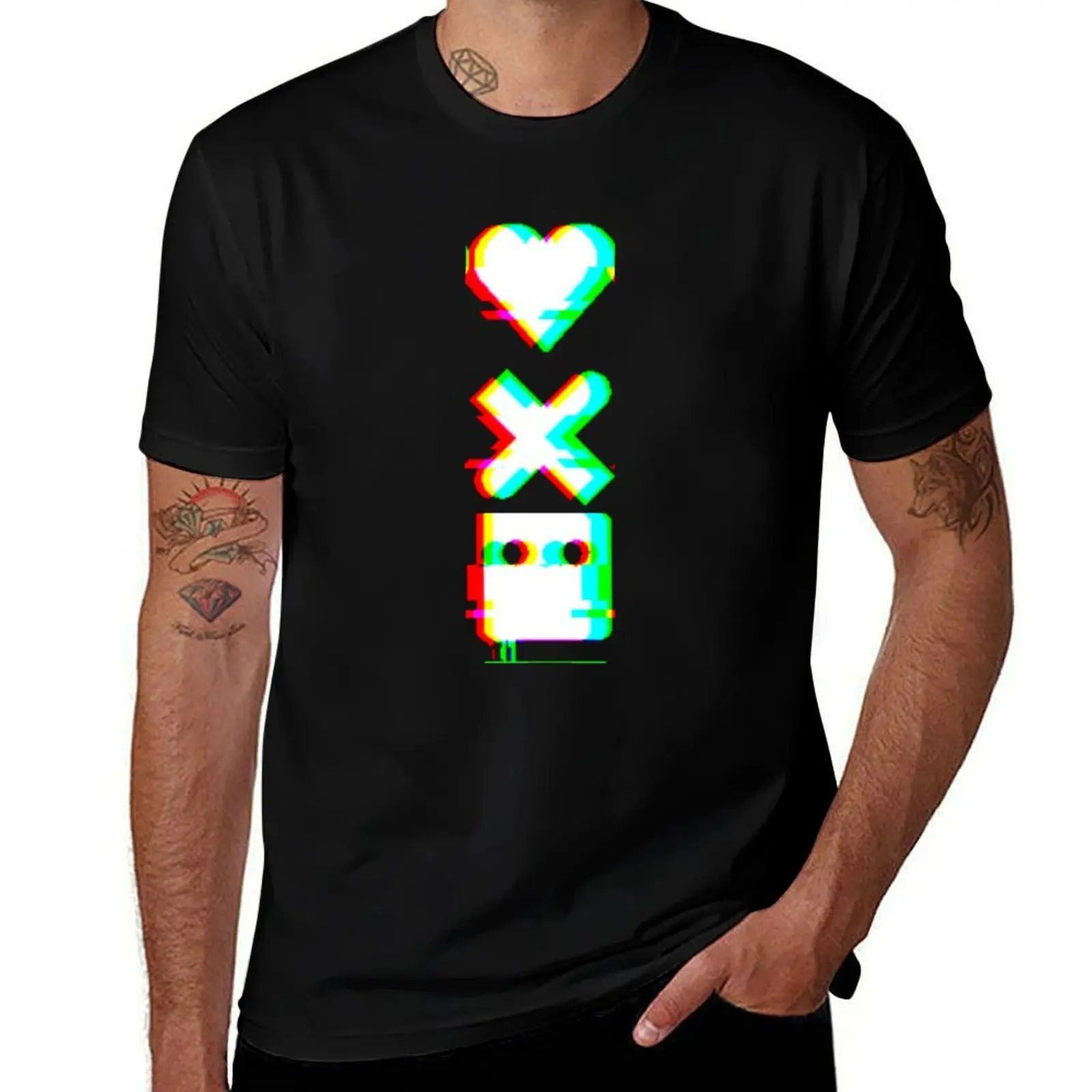 Love Death and Robots Glitch T-Shirt Athletic Quick Dry for Men T-Shirt