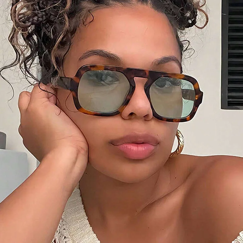 Vintage Big Frame Square Sunglasses Women Men Brand Sun Glasses Female Classic  Eyewear Oculos De Sol Male Female Eyeglasses - view 2