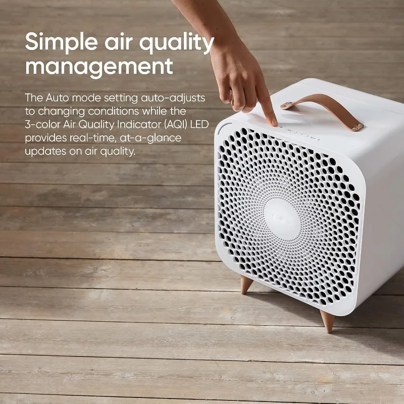 Blueair 3-Speed Hepasilent Kamerventilator, Koelt + Reinigt, Verwijdert Allergenen Stofpollen Voor Vloertafel En Slaapkamers, Wit