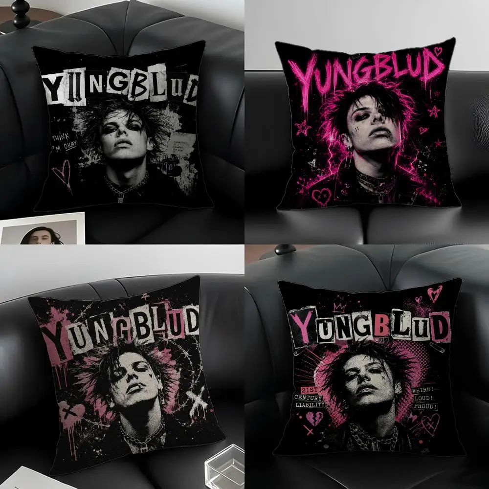 Singer Yungblud Cushion Cover Natural Linen Pillowcase Set, All-in-One Decor for Sofa, Bedroom & Chair